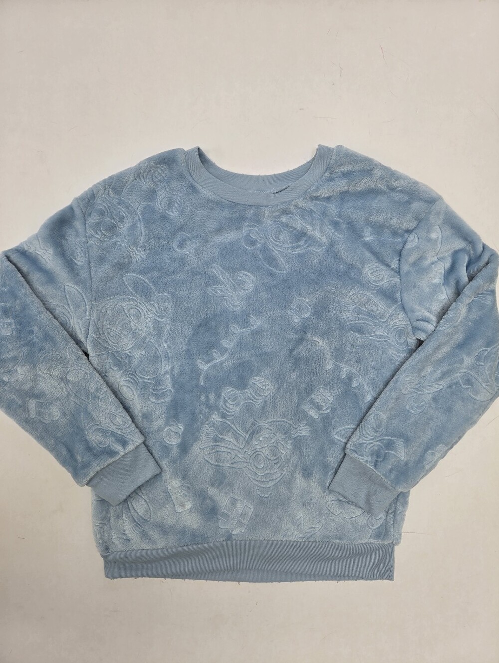 Disney Lilo and Stitch fuzzy cozy sweater blue size Small